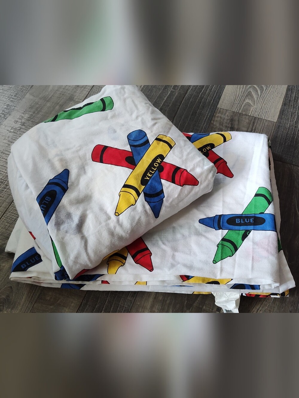 Twin Bed Sheet and Pillowcase - Crayons